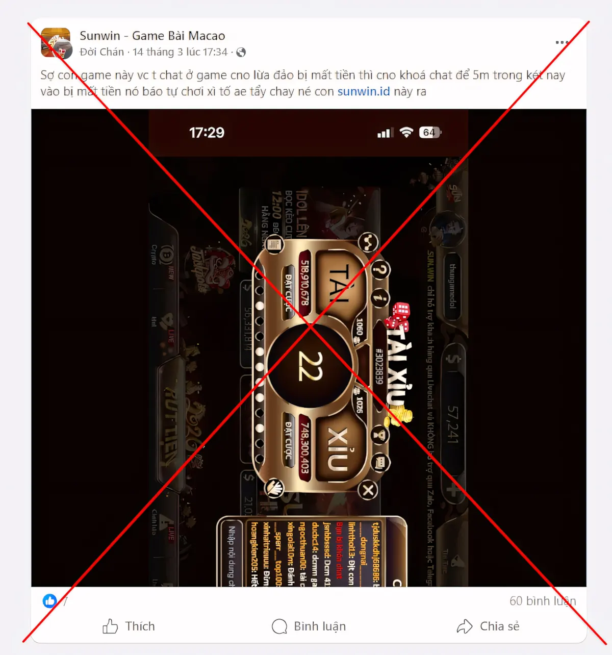 Bài đăng gây tranh cãi trên mạng xã hội